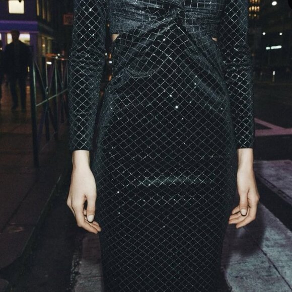 ZARA SHIMMERY VELVET DRESS ladies medium - Picture 11 of 12